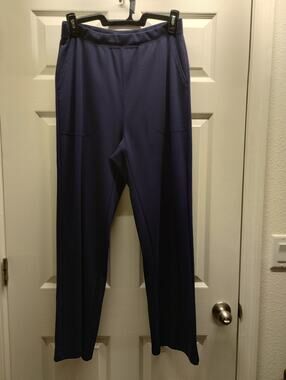 Woman Within Size 14W Navy Blue Pull On Stretch Lounge Comfort Pants w Pockets